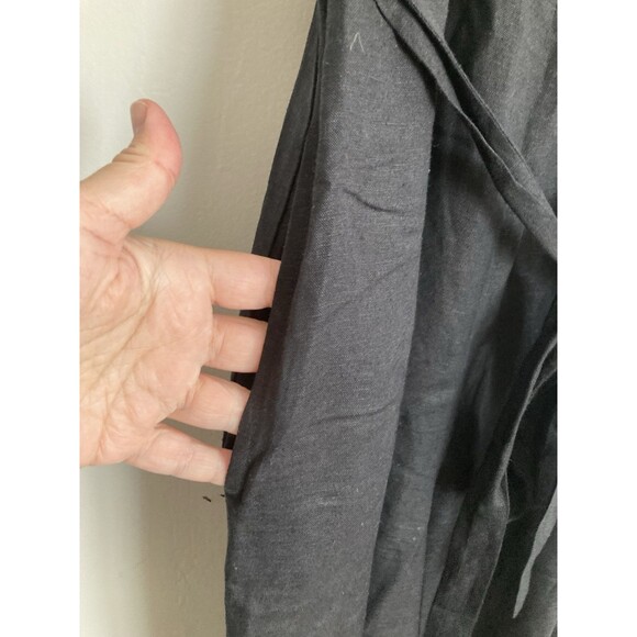 Loft Linen Blend Wide Leg Jumpsuit MEDIUM Black One Piece Minimalist - Picture 5 of 10